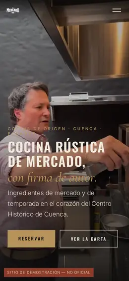 Screenshot of the El Mercado demo, mobile